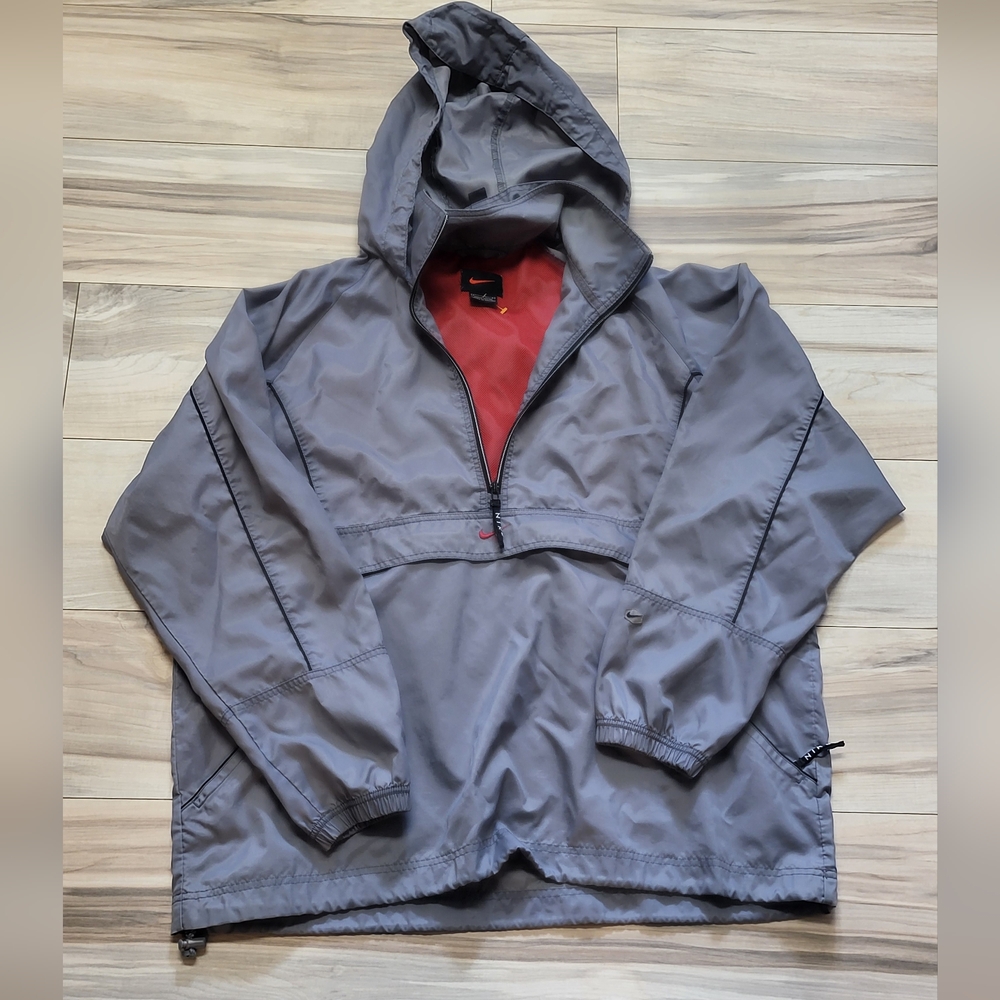 Vintage Nike Gray Hooded Windbreaker Jacket